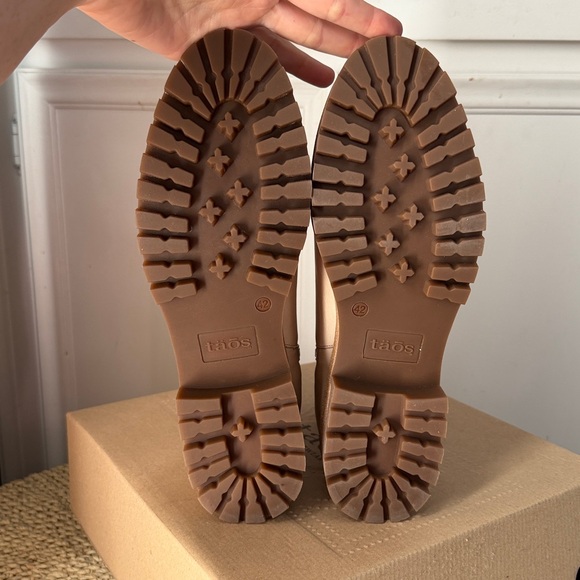 NIB Taos Footwear Downtown Ivory Leather Platform Boots EU 42 US 11-11.5 - Picture 12 of 17